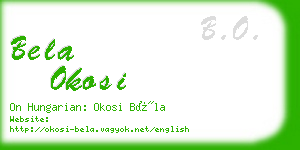 bela okosi business card